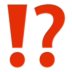 Red exclamation mark and blue question mark icon