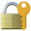 Gold padlock with key icon for privacy and security